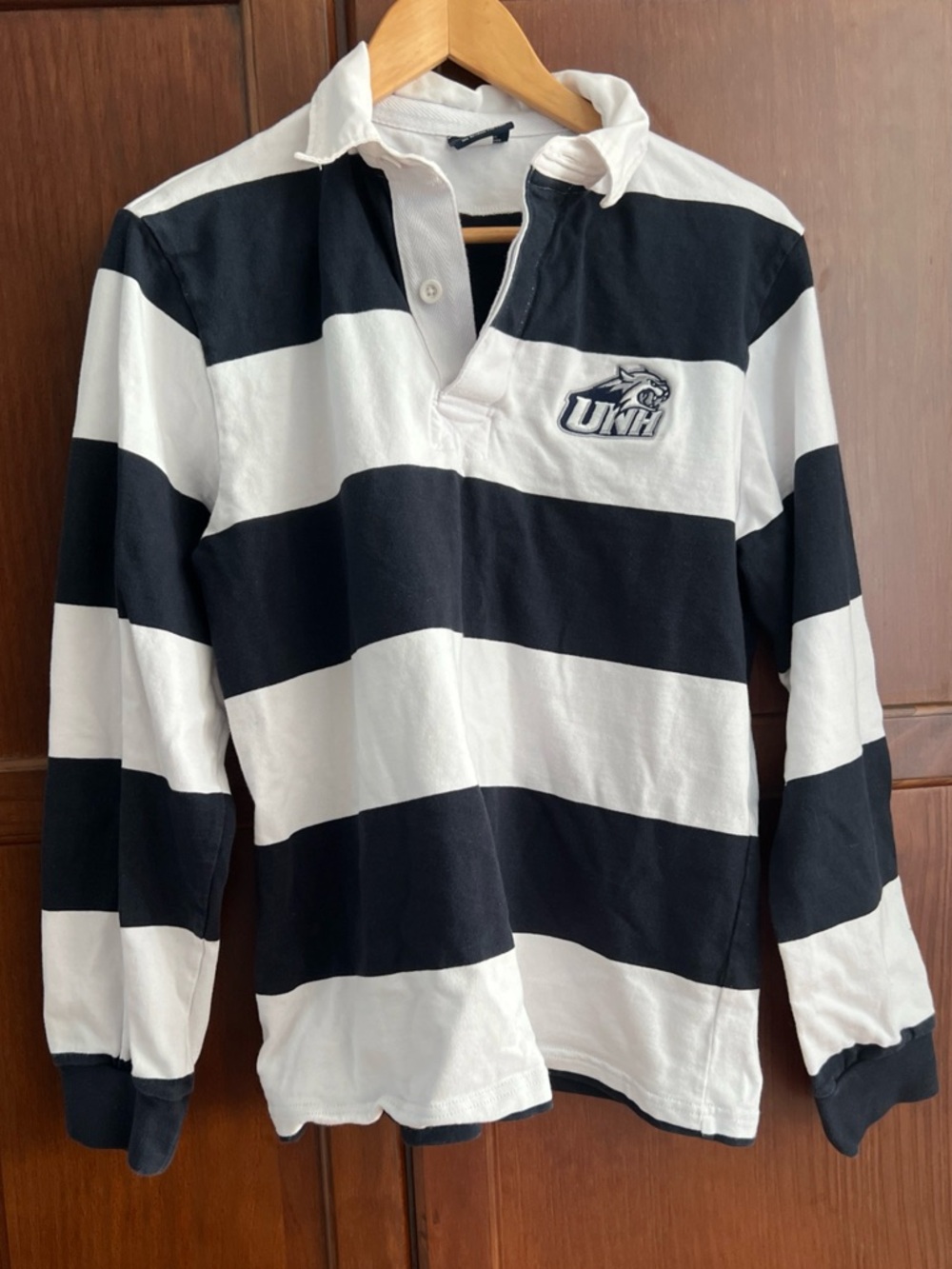 University of New Hampshire Navy & White Striped Rugby Shirt S